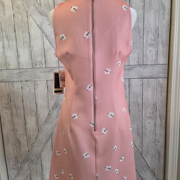 Julian Taylor Pink Flamingo V-Neck Midi Dress NWT - Picture 4 of 8